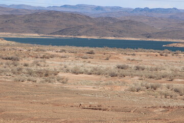 View of Ouarzazate Lake, Barrage El Mansour Eddahbi