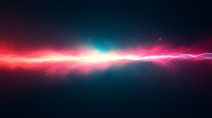 Fototapeta premium A vibrant, abstract depiction of a colorful energy wave, featuring glowing pink and blue streaks against a dark background.