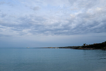 La Pelosa beach in Stintino in Europe, Italy, Sardinia, Stintino, in summer, on a sunny day.