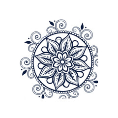 : Circular-pattern-in-the-form-of-a-mandala--henna-vector art illustration