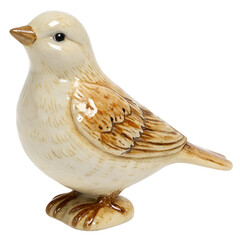 A ceramic figurine of a bird., isolated on transparent background