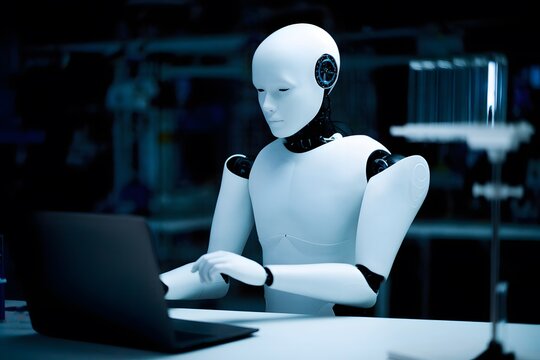 AI Humanoid Robot Exploring an Alien Planet for Scientific Research