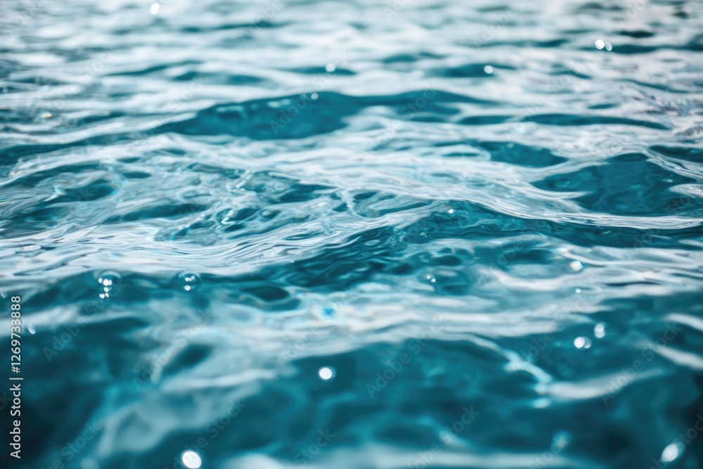 Poster light blue water with ripples on the surface. defocus blurred transparent clear calm water surface t