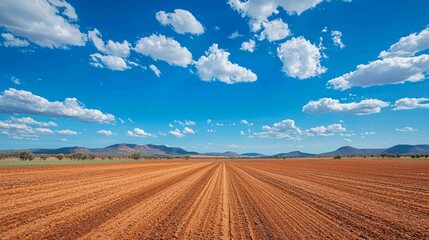 Vibrant Scene of Irrigated Agricultural Land Under Clear Blue Sky