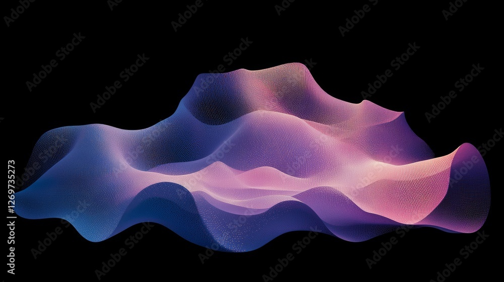 Poster vibrant waves of abstract futuristic light flow across the canvas, forming an engaging and enthralli