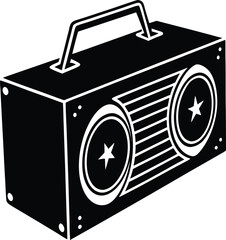 Bluetooth speaker silhouette illustration 