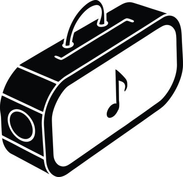 black speaker with music note clip art preview