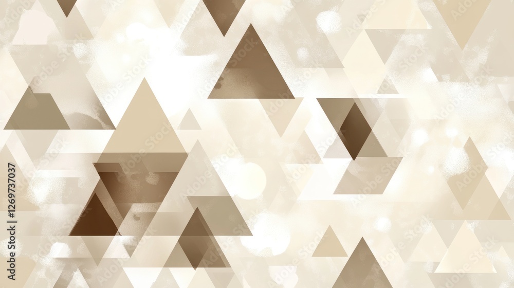 Poster abstract beige and brown triangle pattern design