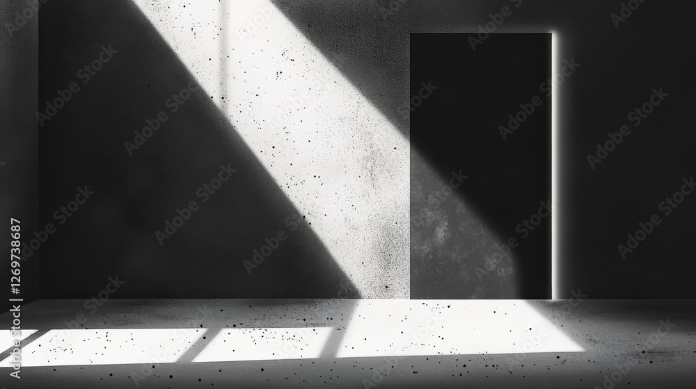Poster a contemporary minimalist design with a dramatic and sophisticated monochrome gradient abstract back