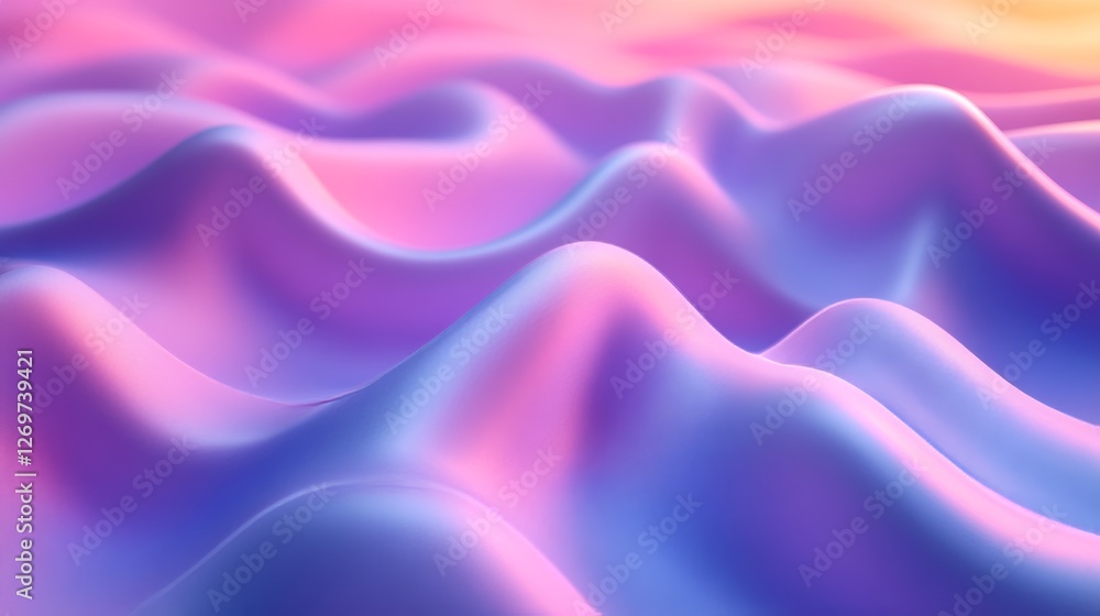Poster a tranquil, abstract background with a softly blurred rainbow gradient, combining vibrant hues and c