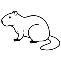 Obraz premium vector illustration of a white rat
