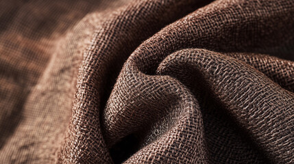 Fototapeta premium Fabric in brown shade, close up background