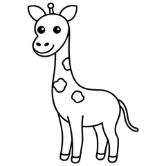 Naklejka premium giraffe cartoon isolated on white