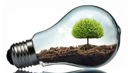 small tree growing inside a clear lightbulb