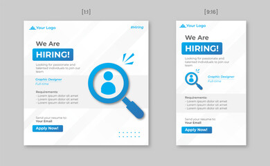 We Are Hiring Job Vacancy Social Media Post Template