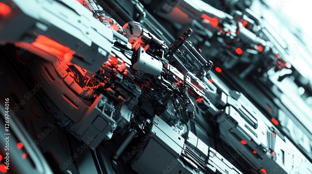 Poster abstract robotic mechanical spacecraft design