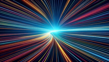 high speed glowing lines background emitted by technology circular turntable digital abstract creative concept illustration