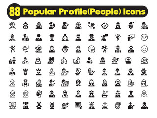 Most popular and profile useable people icon set-trendy and versatile user avatars © MA