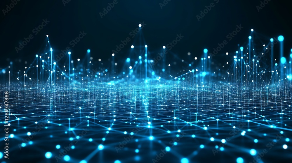Aufkleber illuminated network, a vibrant depiction of digital connectivity and data flow