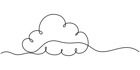Cloud one line drawing, Cloud in the sky single line vector illustration. cloud continuous one line drawing, Continuous one single minimal line drawing cloud, Cloud one line drawing, Cloud in the sky 
