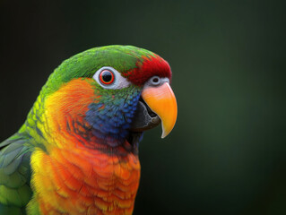 Obraz premium Stunning Colorful Parrot: A Vibrant Bird with a Playful Nature and Captivating Hues That Enthralls Avian Lovers Everywhere