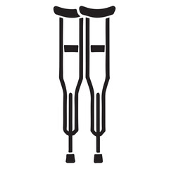 Crutches Pair Vector Illustration Silhouette For Health Care Campaigns Projects