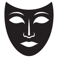 Silhouette Vector Mask Illustration for Performance Stage or Halloween Costume