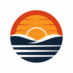 Retro vintage sunset, retro 70s 80s style