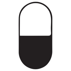 Medical Capsule Pill Silhouette Vector Design for Health Related Projects