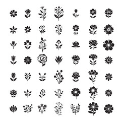 Vintage and Modern Flower Silhouettes &ndash; High-Quality Vector Set