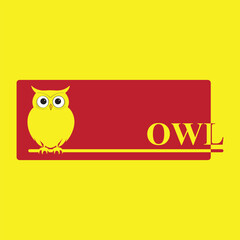 Owl logo animal simple line art design EPS