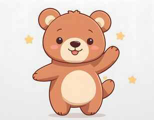 Obraz premium cute hand drawn teddy bear waving
