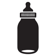 Simple Baby Bottle Silhouette Vector Illustration for Infant Feeding Needs