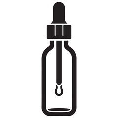 Dropper Bottle Silhouette Vector Illustration for Beauty and Wellness