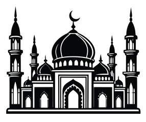 Minimalist Islamic Mosque Silhouette