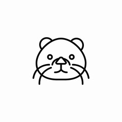 otter animal icon sign vector
