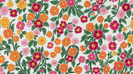 Vibrant Spring Bouquet &ndash; Perfect for Fabric & Home Decor.Floral pattern.