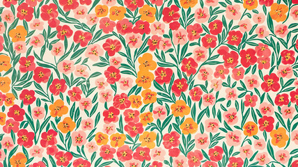 Vibrant Spring Bouquet &ndash; Perfect for Fabric & Home Decor.Floral pattern.
