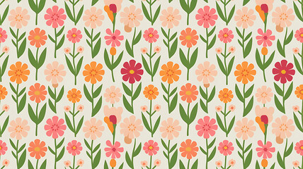 Vibrant Spring Bouquet – Perfect for Fabric & Home Decor.Floral pattern.