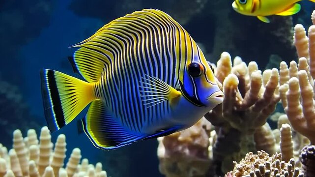 Emperor Angelfish Reef Coral Ocean Wildlife