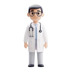 Fototapeta premium a 3D icon of a doctor isolated on a transparent background