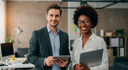 Businesspeople in the company taking care of business 