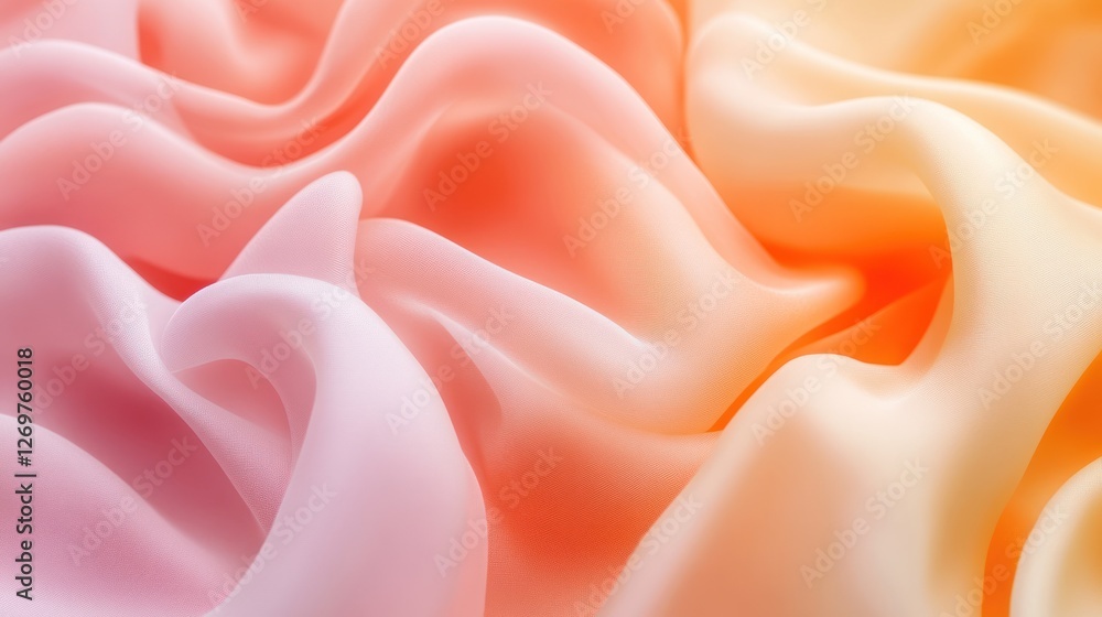 Poster peach and pink fabric draped in soft waves