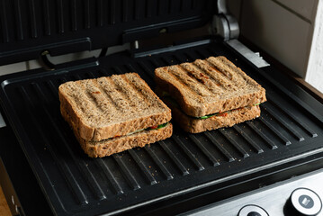 Sandwiches on a contact grill