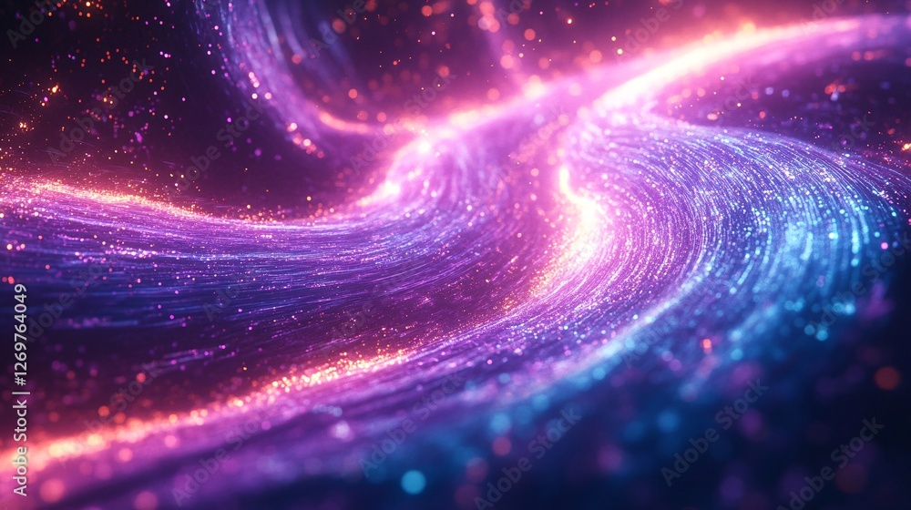Aufkleber a mesmerizing swirl of vibrant colors and sparkling lights, creating an ethereal cosmic effect remin