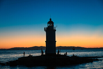 lighthouse at sunset
