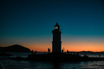 lighthouse at sunset
