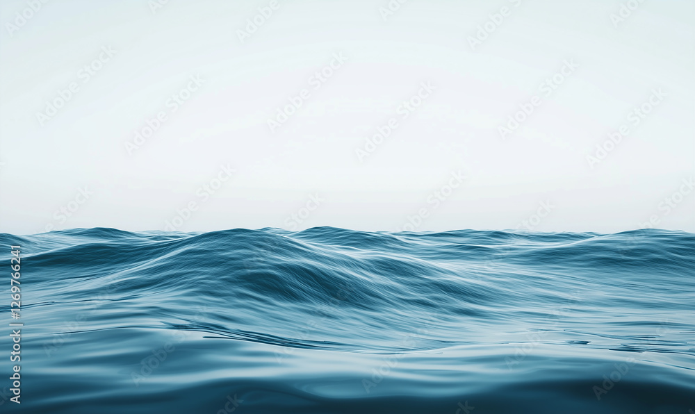 Aufkleber calm ocean waves gently undulate under a clear sky, creating a serene and tranquil scene.