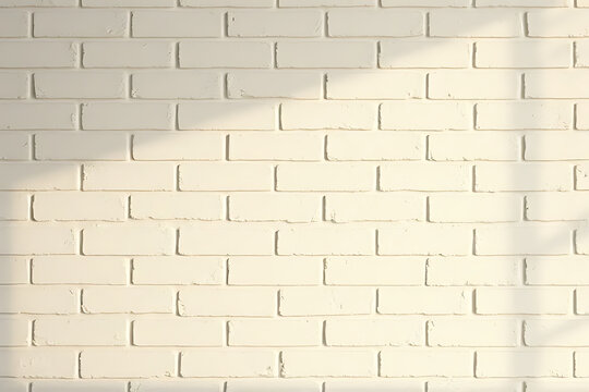 Fototapeta clean, textured white brick wall illuminated by soft natural light creates serene and inviting atmosphere, perfect for various design settings