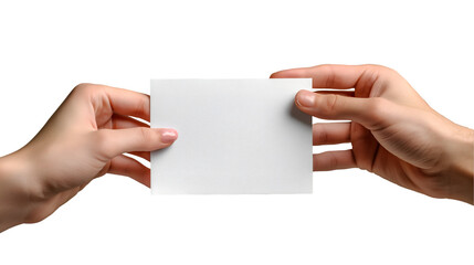 Obraz premium Hands Holding Card Elegant Mockup, Minimalist Design for Branding and Business, isolated on transparent background.